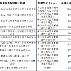 2017年第二季度大沥镇文艺创作及群众文艺社团（队）扶持资金项目 ...