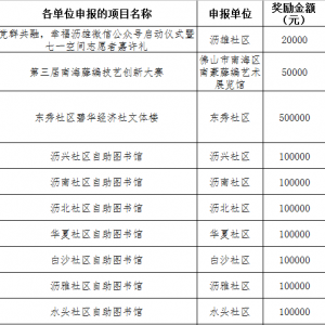 2017年上半年大沥镇公共文体发展扶持竞争性资金项目