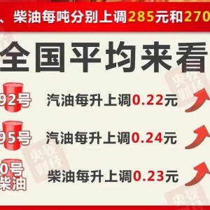 油价再上调！加满一箱汽油将多花11元