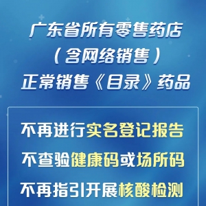 最新调整！广东全省购买《目录》药品不再实名登记