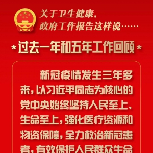 关于卫生健康，政府工作报告这样说